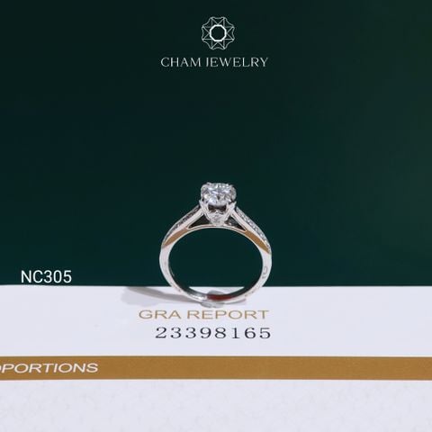 Nhẫn NC305 CHAM JEWELRY, Nhẫn Full Đá Moissanite Chủ 6.0mm (Barcode OCNN93)