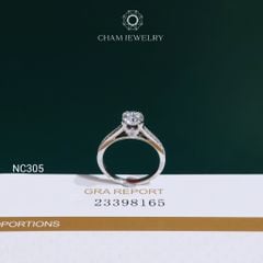 Nhẫn NC305 CHAM JEWELRY, Nhẫn Full Đá Moissanite Chủ 6.0mm (Barcode OCNN93)