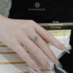 Nhẫn NC58 CHAM JEWELRY, Full Kim Cương Moissanite Chủ 5.5mm (Barcode ONNU45).