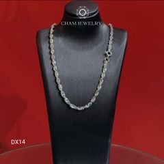 Dây Chuyền CHAM JEWELRY DX14, Dây Xoắn Lá Tam Giác Bầu Bản 3.0mm (Barcode TDBC857)