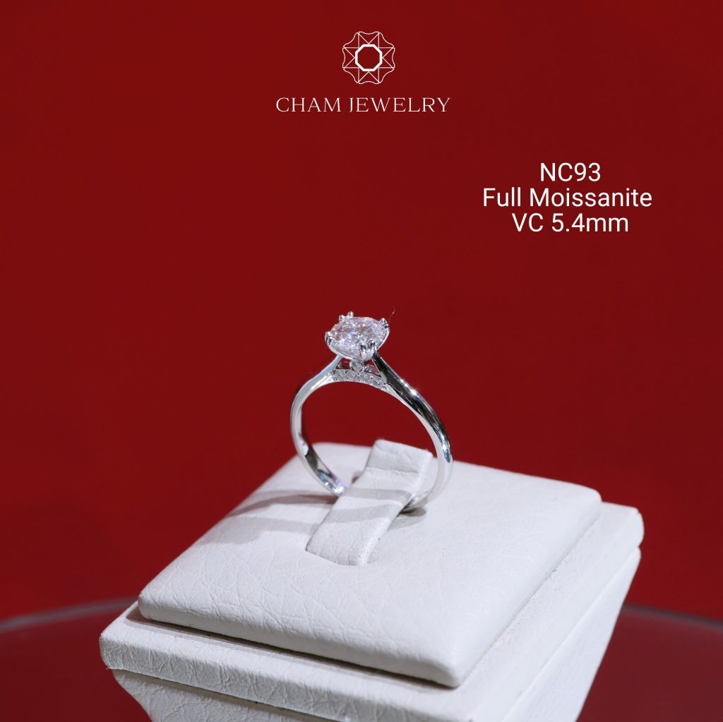 Nhẫn NC93 CHAM JEWELRY, Full Đá Moissanite, Chủ 5.4mm (Barcode ONNU67)