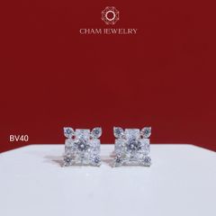 Hoa Tai BV40 CHAM JEWELRY , Chủ 4.0mm (Barcode TBV458).