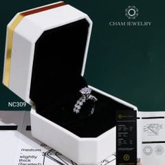 Nhẫn NC309 CHAM JEWELRY, Đá Moissanite C&C Chủ 7.2mm (Barcode OCNN117)