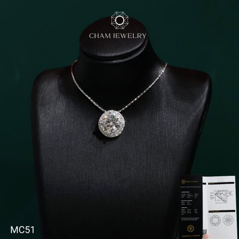 Mặt Dây Chuyền MC51 CHAM JEWELRY, Chủ 8.1mm Full Moissanite C&C (OCM51)