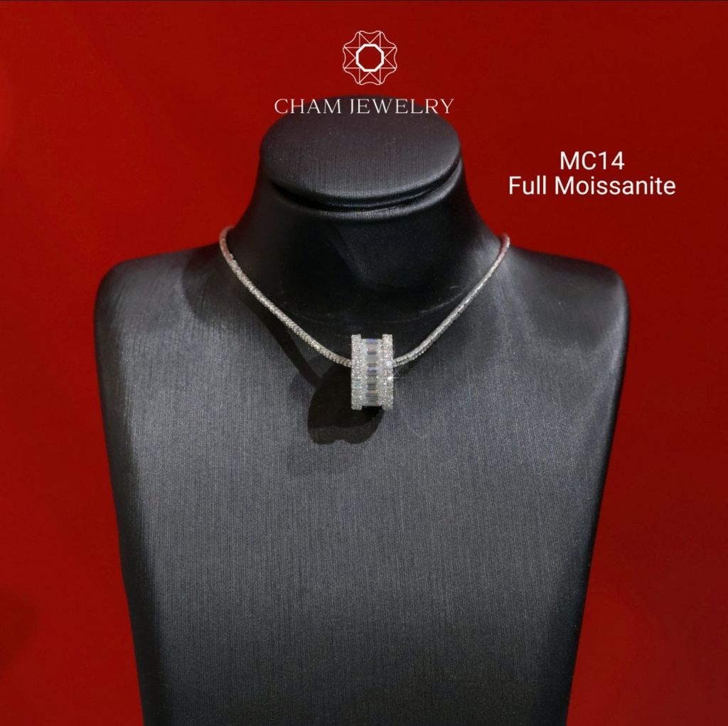 Mặt Dây Chuyền MC14 CHAM JEWELRY , Full Moissanite Cao Cấp Bản 6.0mm (Barcode OCM04).