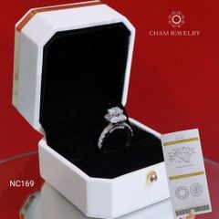Nhẫn NC169 CHAM JEWELRY, Full Đá Moissanite, Chủ 6.3mm (Barcode OCNN10)