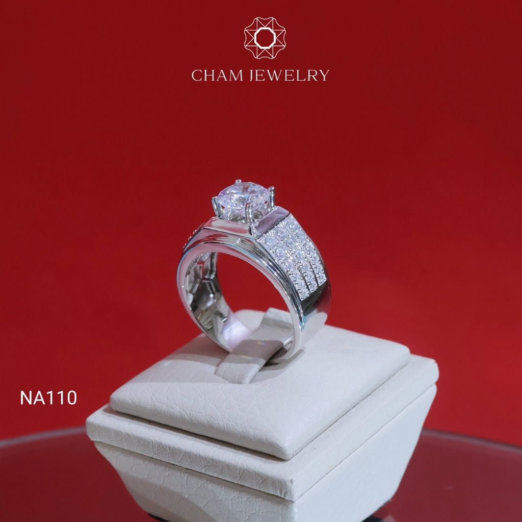Nhẫn Nam NA110 CHAM JEWELRY, Chủ 8.0mm (Barcode TNNA402).