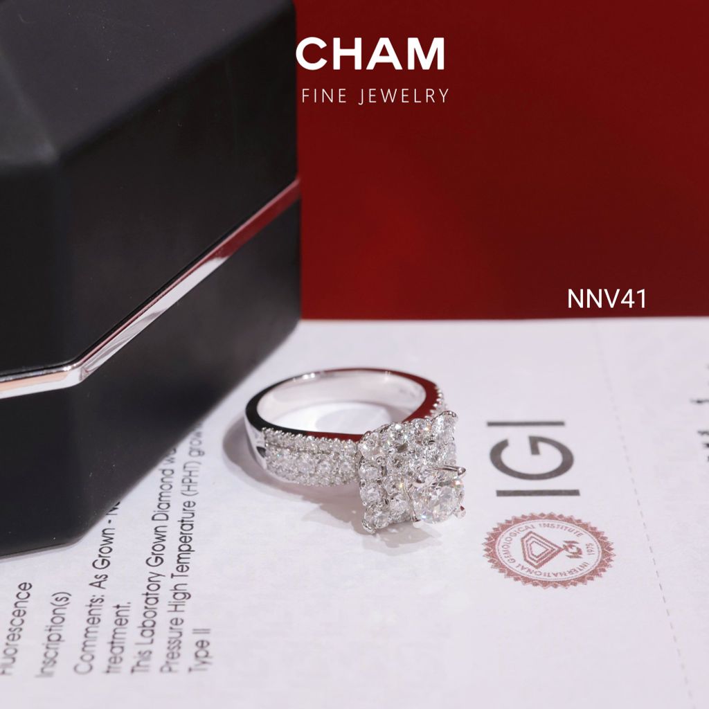 Nhẫn Nữ NNV41 Vàng 10k Chủ 5.4 Kim Cương Lab Grown Diamond