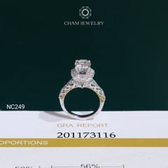 Nhẫn NC249 CHAM JEWELRY, Nhẫn Đá Moissanite C&C Chủ 7.0mm (Barcode OCNN62)