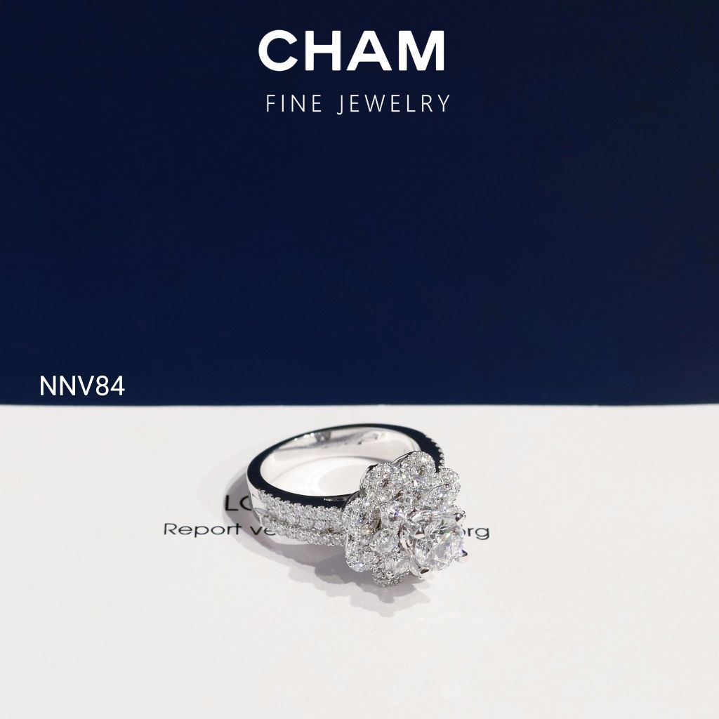 Nhẫn Nữ NNV84 Vàng 10k Chủ 5.4mm Kim Cương Lab Grown Diamond (Barcode DNU14)