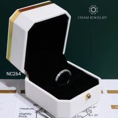 Nhẫn NC264 CHAM JEWELRY, Nhẫn Full Đá Moissanite 2.0mm (Barcode OCNN96)