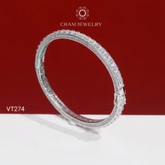 Vòng Tay VT274 CHAM JEWELRY , Vòng Kiểu Full Đá Bản 4.0mm (Barcode PVH525)