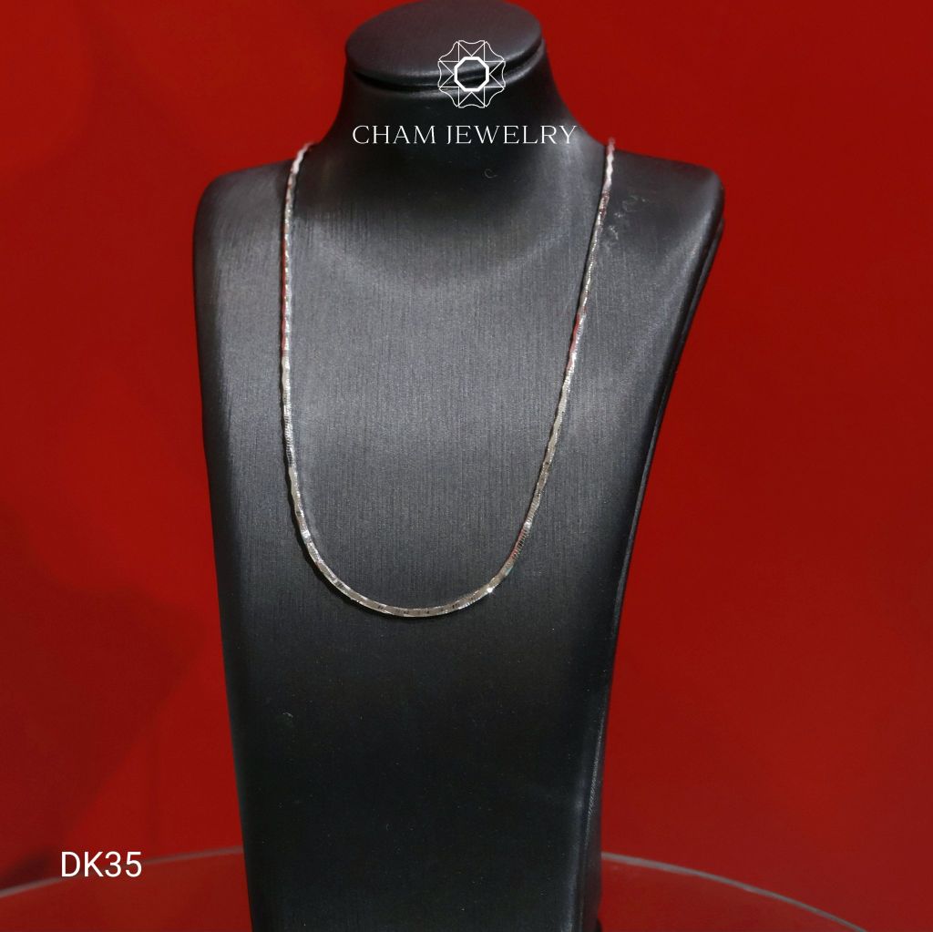 Dây Chuyền DK35 CHAM JEWELRY, Dây Mì Giác Cạnh, Bản 1.1mm (Barcode TDBC868)