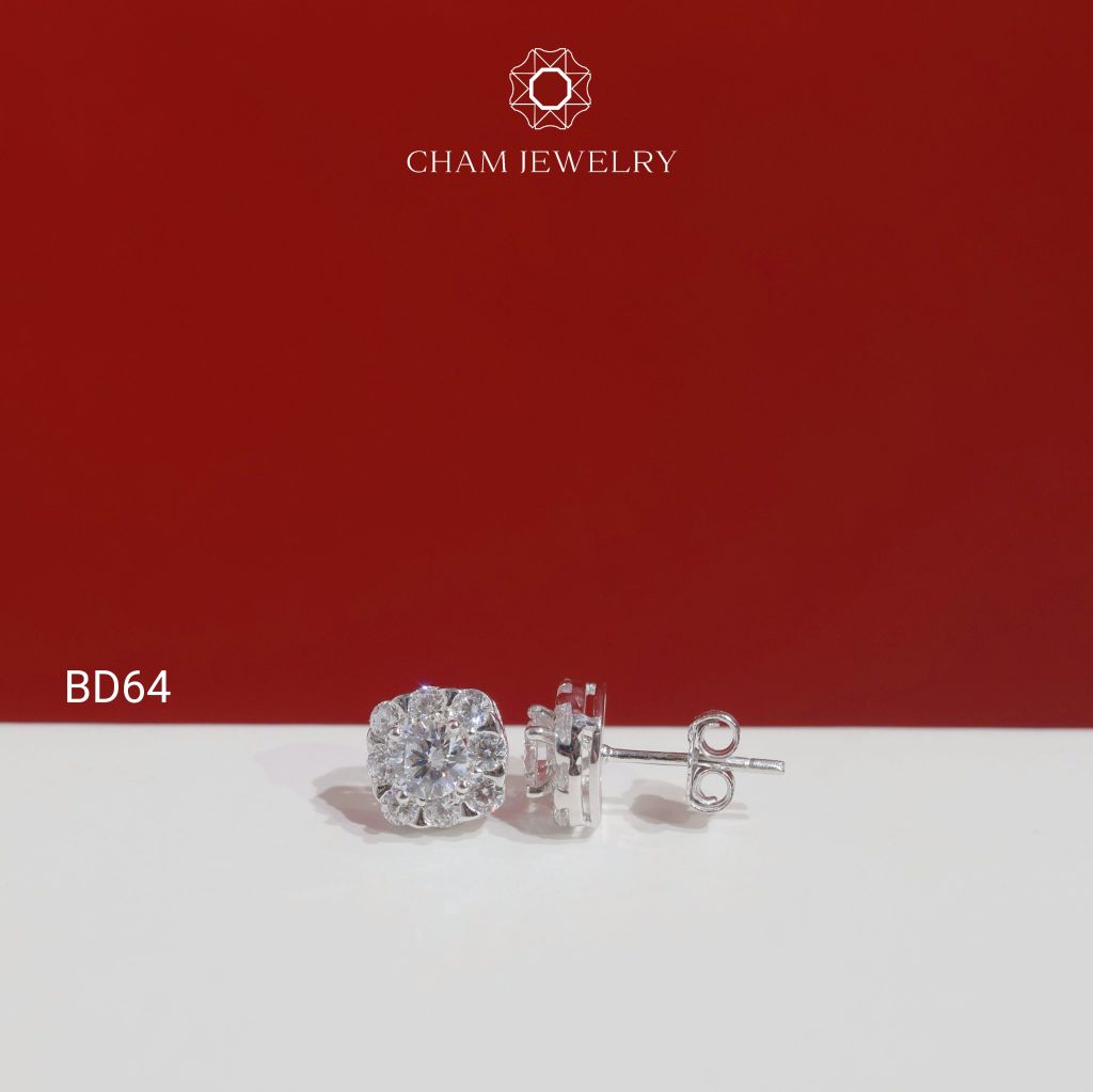 Hoa Tai BD64 CHAM JEWELRY, Chủ 4.5mm (Barcode TBD1614).
