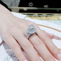 Nhẫn NC262 CHAM JEWELRY, Nhẫn Full Đá Moissanite Chủ 8.1mm (Barcode OCNN116)