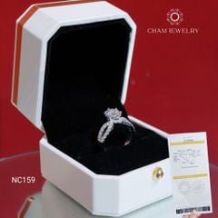 Nhẫn NC159 CHAM JEWELRY, Full Đá Moissanite, Chủ 7.2mm (Barcode OCNN03).