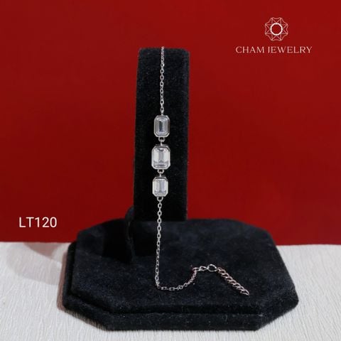 Lắc Tay CHAM JEWELRY LT120, Đá EMERO 3 Viên Chấu Bao, Free Size (Barcode TLT899).