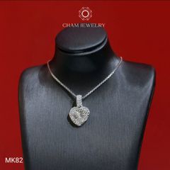 Mặt Dây Chuyền MK82 CHAM JEWERLY, Mặt Tim Viền Đá  (Barcode TMX351).