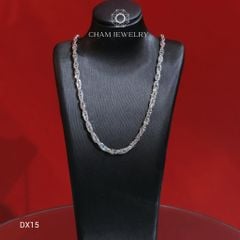 Dây Chuyền CHAM JEWERY DX15, Dây Xoắn Lá Ovan Bản 3.0mm (Barcode TDBC856)