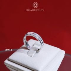 Nhẫn CHAM JEWELRY NM44, Nhẫn 2 Hàng Đá Bản 4.0mm (Barcode TNT558).