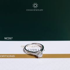 Nhẫn NC267 CHAM JEWELRY, Nhẫn Full Đá Moissanite Chủ 4.5mm (Barcode OCNN95)
