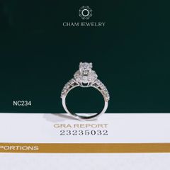 Nhẫn NC234 CHAM JEWELRY, Nhẫn Full Đá Moissanite Chủ 5.4mm (Barcode ONNU312)