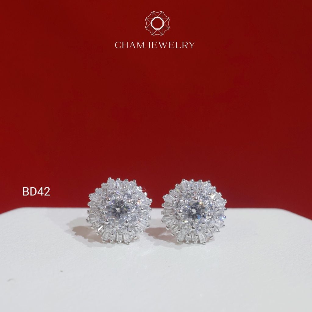 Hoa Tai BD42 CHAM JEWELRY, Chủ 4.0mm (Barcode TBD1602).