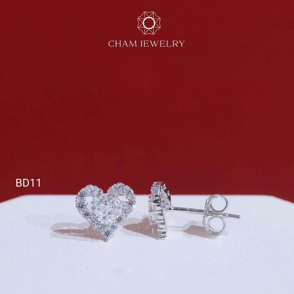 Hoa Tai CHAM JEWELRY BD11, Bông Trái Tim (Barcode TBD792).