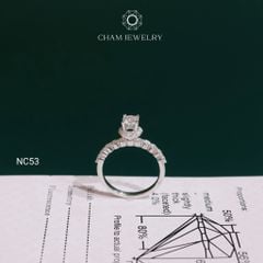 Nhẫn NC53 CHAM JEWELRY, Full Moissanite Chủ 4.5mm (Barcode ONNU47).