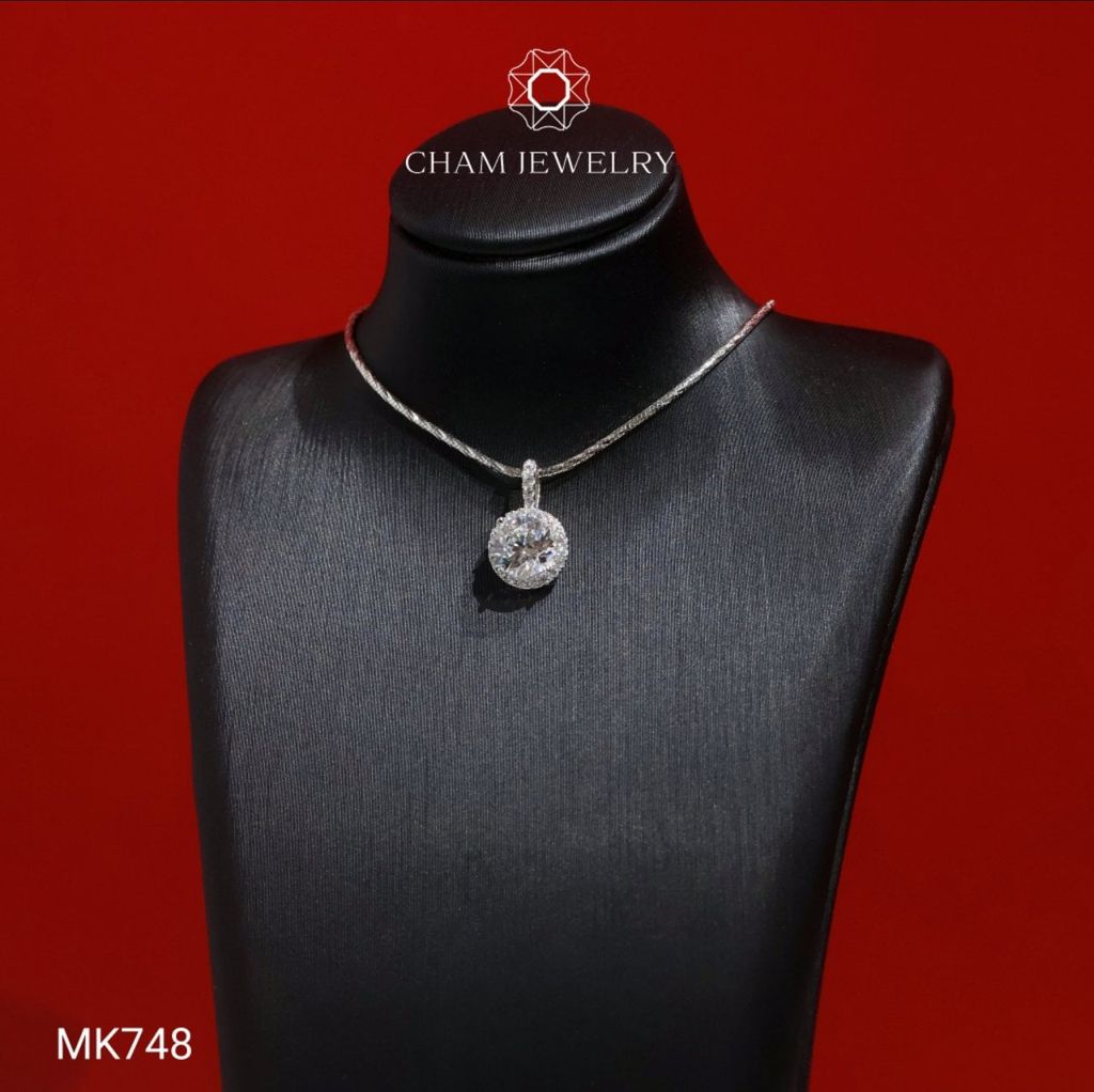 Mặt Dây Chuyền MK748 CHAM JEWELRY, Mặt Halo Chủ 6.0mm (Barcode TMX453).