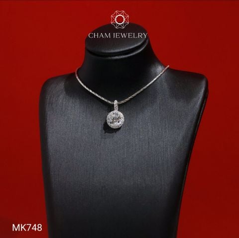 Mặt Dây Chuyền MK748 CHAM JEWELRY, Mặt Halo Chủ 6.0mm (Barcode TMX453).