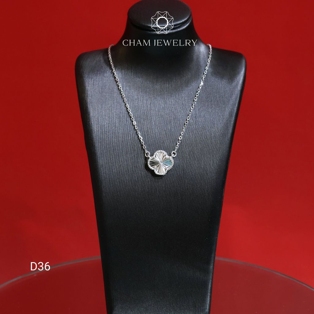 Dây Chuyền CHAM JEWELRY D36, Cỏ 4 Lá 10mm Phay Máy Cao Cấp ( Barcode TDKM0337).