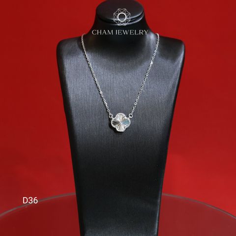 Dây Chuyền CHAM JEWELRY D36, Cỏ 4 Lá 10mm Phay Máy Cao Cấp ( Barcode TDKM0337).