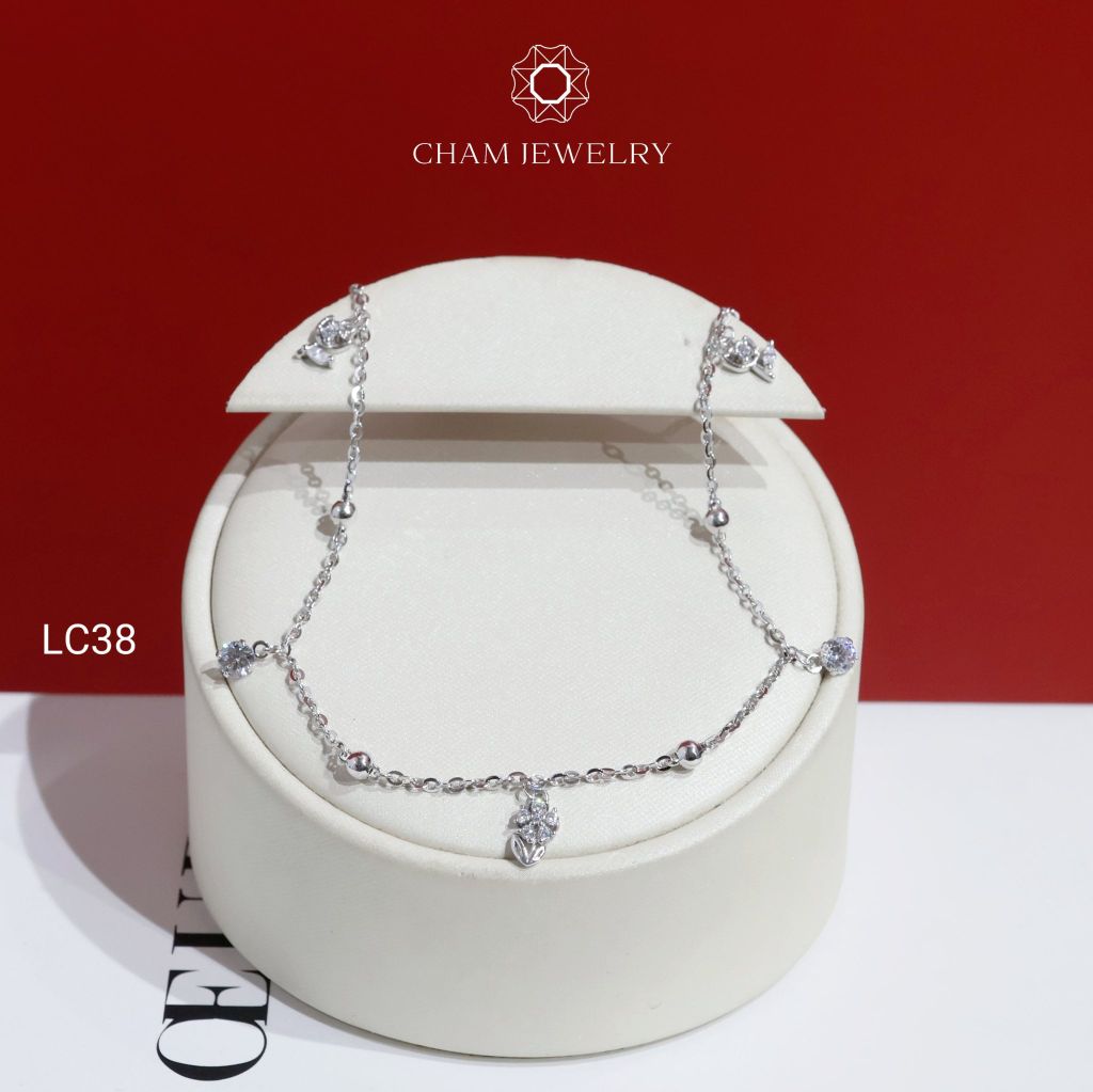 Lắc Chân CHAM JEWELRY LC38 , Lắc Cham Charm Hoa 5 Lá ( Barcode NLCY20)
