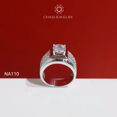 Nhẫn Nam NA110 CHAM JEWELRY, Chủ 8.0mm (Barcode TNNA402 - PNH02 ).