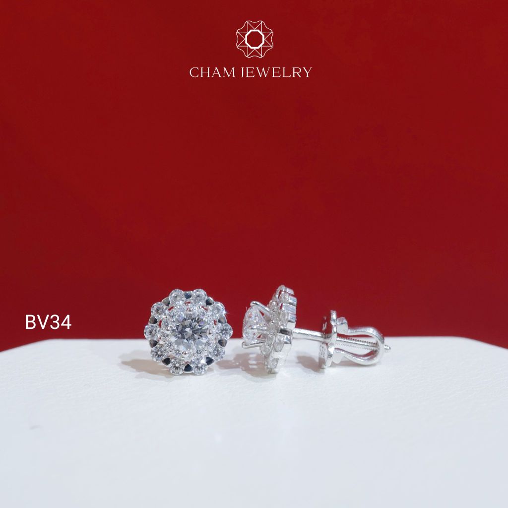 Hoa Tai CHAM JEWWLRY BV34, Chủ 4.0mm (Barcode TBV271)