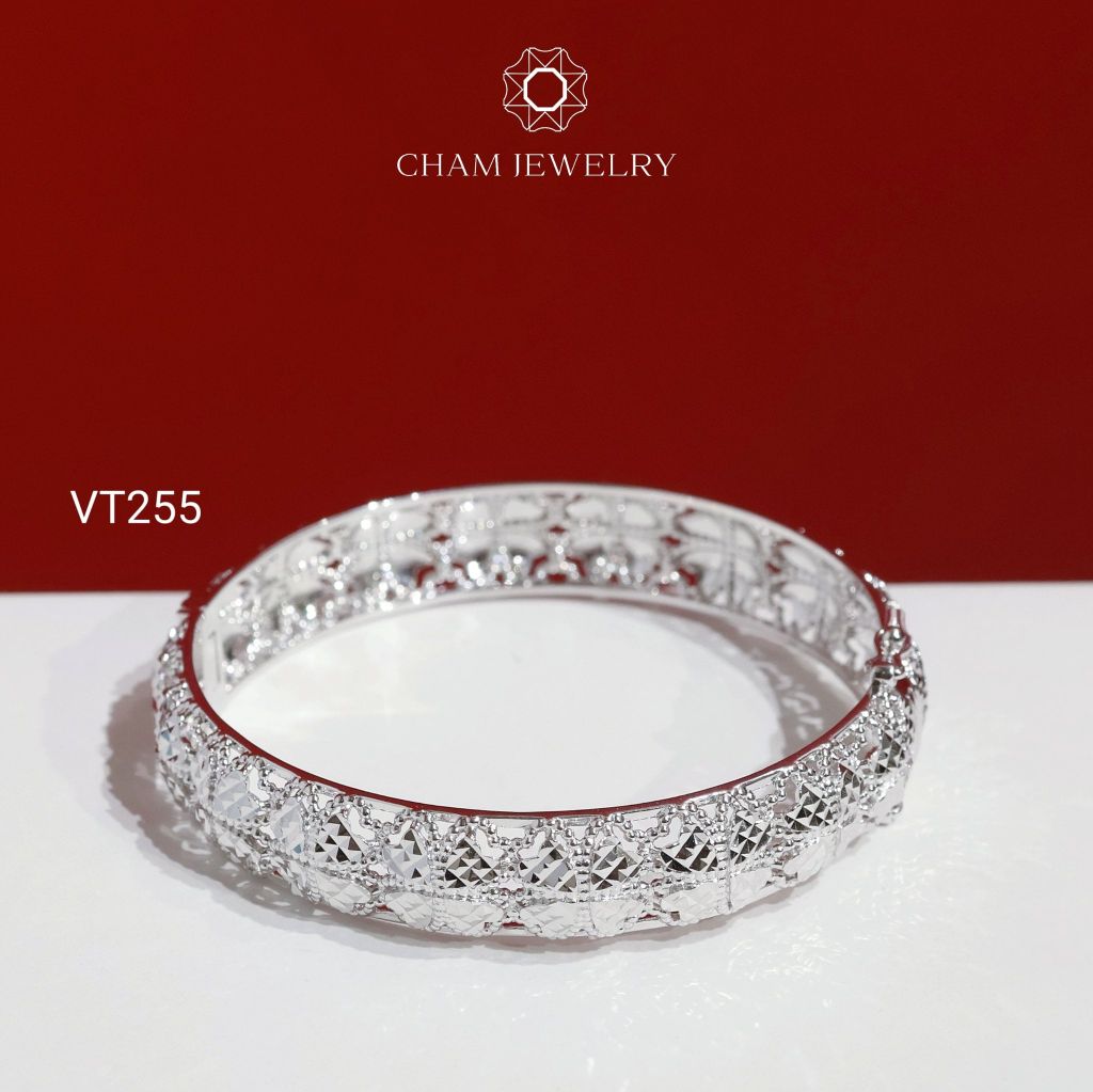 Vòng Tay CHAM JEWELRY VT255, Vòng Kiểu Chạm Máy Bản 10.0mm (Barcode PVH154)