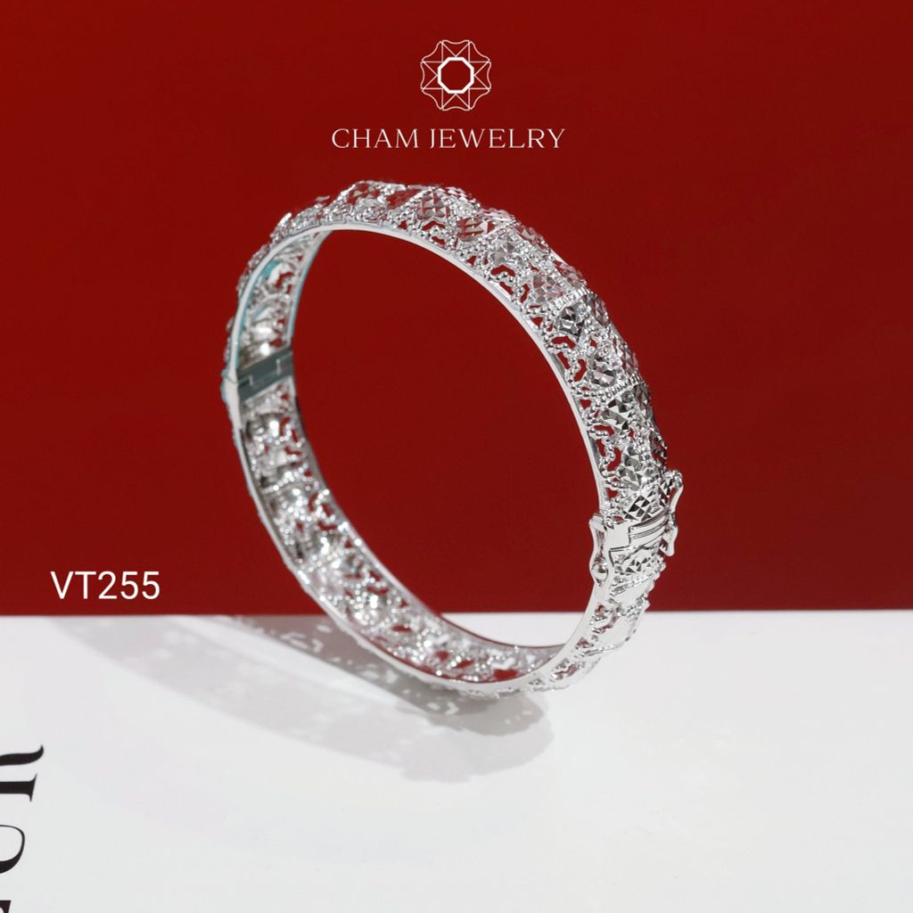 Vòng Tay CHAM JEWELRY VT255, Vòng Kiểu Chạm Máy Bản 10.0mm (Barcode PVH154)