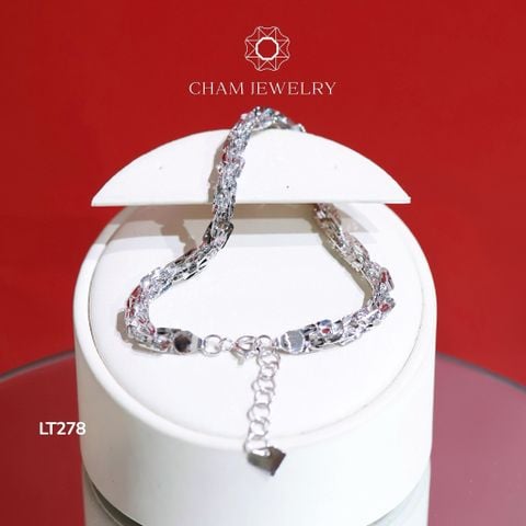 Lắc Tay CHAM JEWELRY LT278, Lắc Xoắn Vuông Bản 5.0mm (Barcode TLBC606)