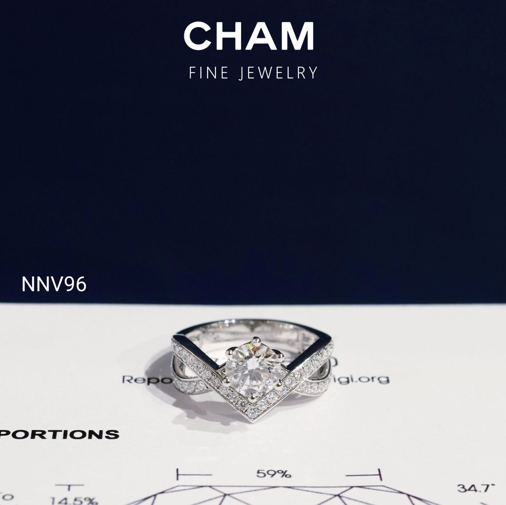 Nhẫn Nữ NNV96 Vàng 10k Chủ 6.3mm Kim Cương Lab Grown Diamond ( Barcode CNNV03)