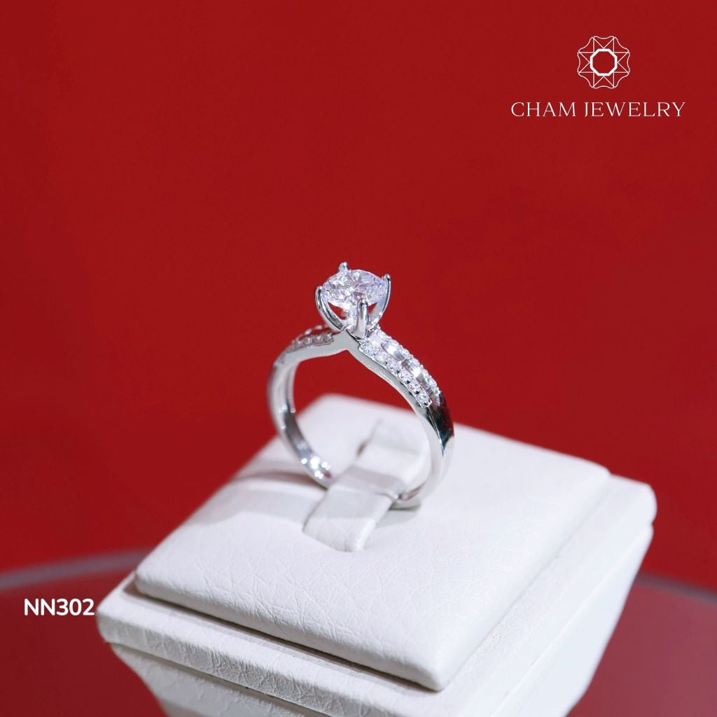 Nhẫn NN302 CHAM JEWELRY, Chủ 6.0mm (Barcode TNN1178).