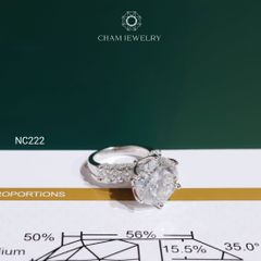 Nhẫn NC222 CHAM JEWELRY, Nhẫn Full Đá Moissanite Chủ 14.0mm (Barcode OCNN70)