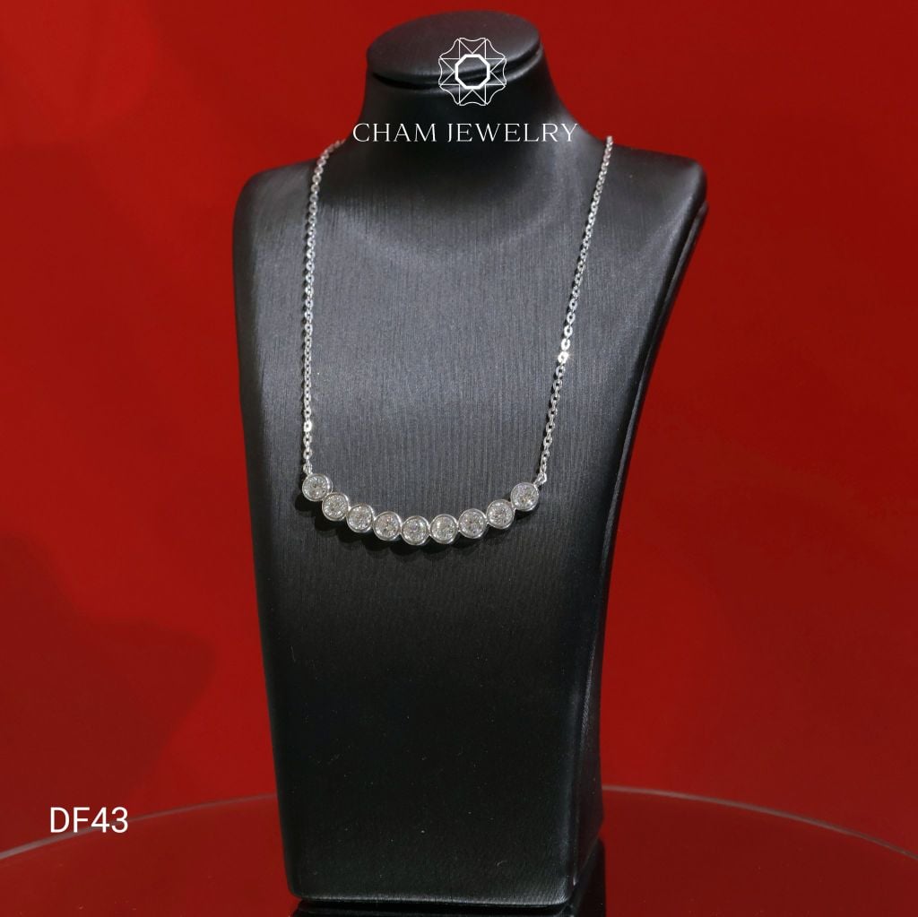 Dây Chuyền DF43 CHAM JEWELRY, Mặt Full Đá Moissanite (Barcode OCD07).