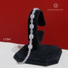 Lắc Tay LT341 CHAM JEWELRY, Lắc Tay Kiểu Full Đá Chủ 4.0mm (Barcode KLT02)