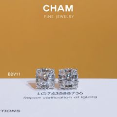 Hoa Tai BDV11 Chủ 6.0mm Vàng 10k Kim Cương Lab Grown Diamond
