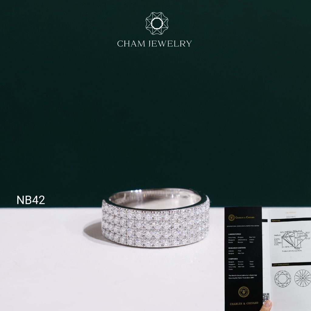 Nhẫn Nam NB42 CHAM JEWELRY,  Moissanite C&C (Barcode OCNA12)