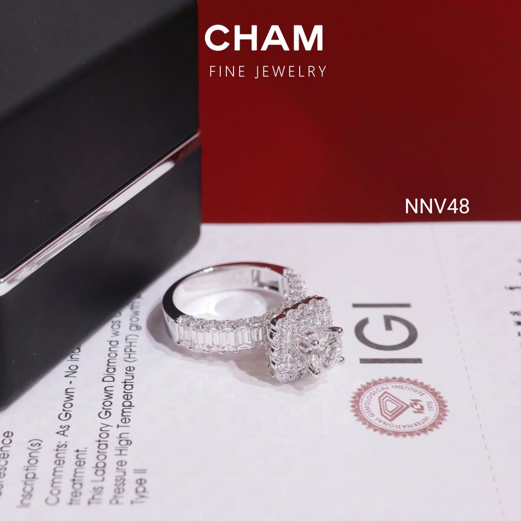 Nhẫn Nữ NNV48 Vàng 10k Chủ 5.4mm Kim Cương Lab Grown Diamond