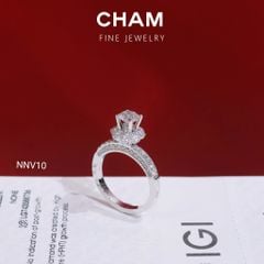 Nhẫn Nữ NNV10 Vàng 10k Chủ 5.4mm Kim Cương Lab Grown Diamond