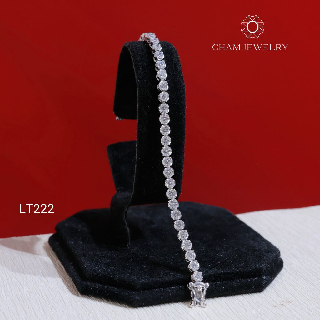 Lắc Tay LT222 CHAM JEWELRY, Lắc Tenic 3.0mm (Barcode KLT06 - TLT1528)