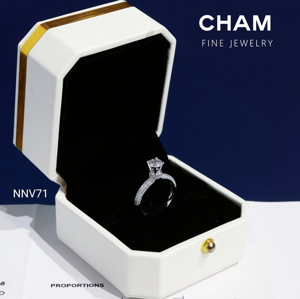 Nhẫn Nữ NNV71 Vàng 10k Chủ 5.4mm Kim Cương Lab Grown Diamond (Barcode DNU06)